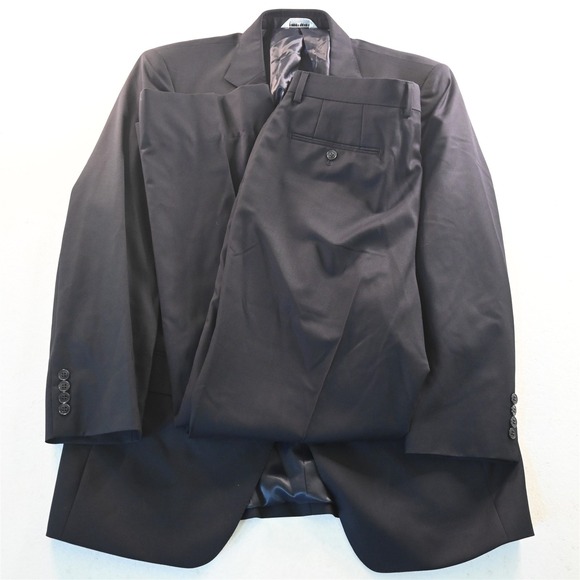 Jhane Barnes 42R 36x32 Navy Blue‎ 100% Wool Mens Jacket Pants Suit